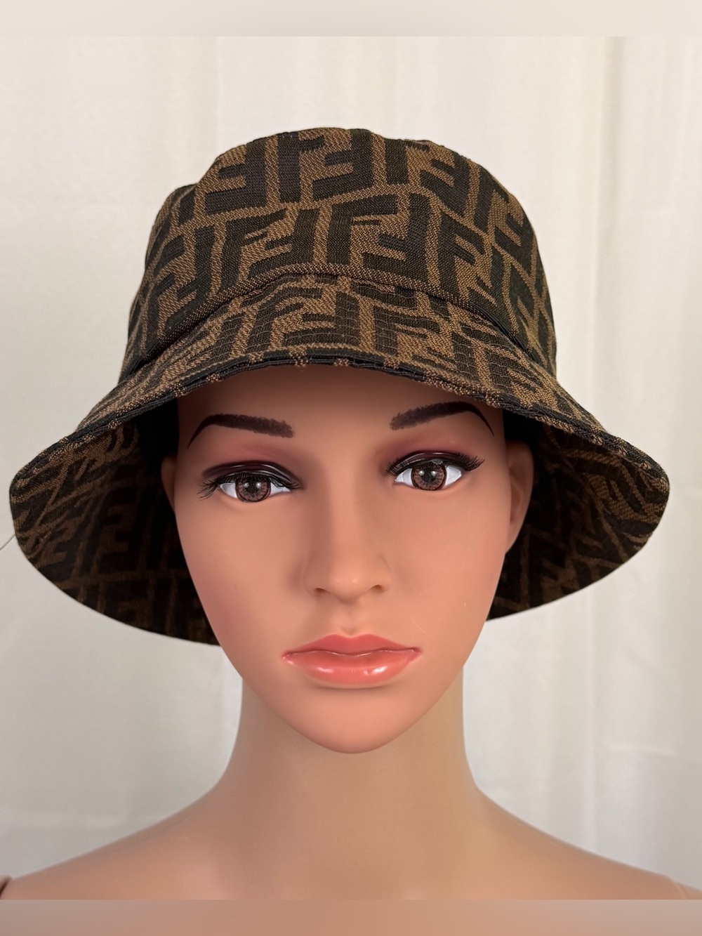 Fendi Unisex Brown Monogram Textile Bucket Hat/Made in Italy Excellent Condition - Picture 8 of 10